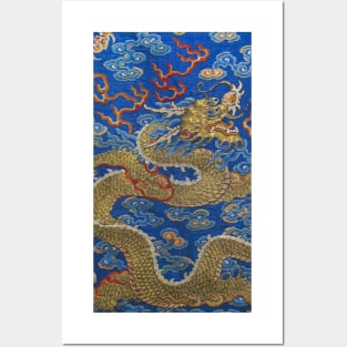 Chinese Imperial Golden Dragon Spiritual Animal Posters and Art